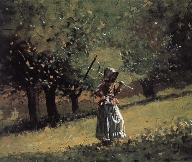 Winslow Homer Shoulder the rake bar girls Germany oil painting art